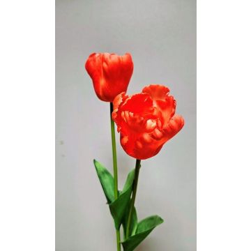 Fleur en plastique Tulipe perroquet PETSCHORA, orange, 65cm