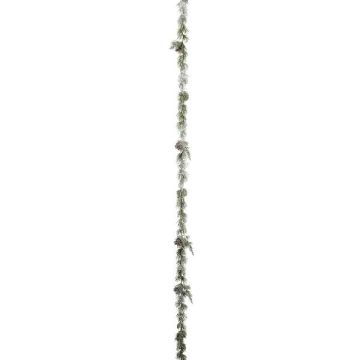 Guirlande artificielle Cèdre RYNTER, pommes de pin, givré, vert, 180cm