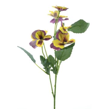 Branche décorative Pensée SIREL, jaune-violet, 65cm