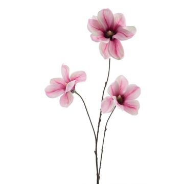 Branche artificielle Magnolia FLAVA, fuchsia-blanc, 85cm