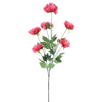 Branche de pivoine artificielle ARUMA, fuchsia, 125cm