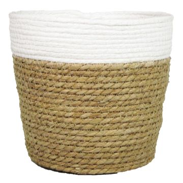 Panier de rangement DOMINGA, blanc-beige, 13cm, Ø16cm