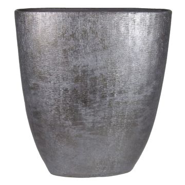 Vase à fleurs en céramique AGAPE ovale avec veinure, noir, 51x17x57cm