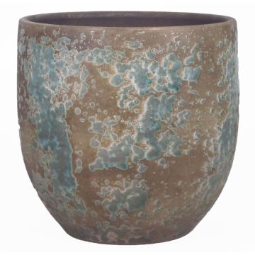 Cache-pot en céramique TSCHIL, rustique, dégradé, marron-vert, 34cm, Ø34cm