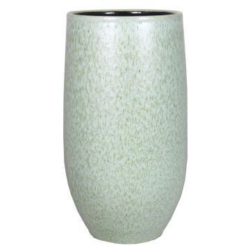 Vase décoratif en céramique ELIEL, moucheté, vert menthe-blanc, 45cm, Ø20cm