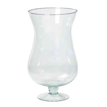 Vase coupe en verre KOFFI, avec pied, transparent, 30cm, Ø16cm