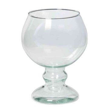 Vase décoratif en verre JEOMA avec pied, transparent, 19cm, Ø14cm