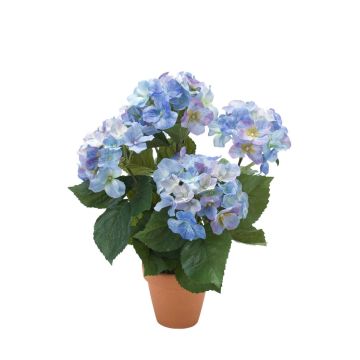 Hortensia artificiel JONE sur piquet, bleu, 40cm