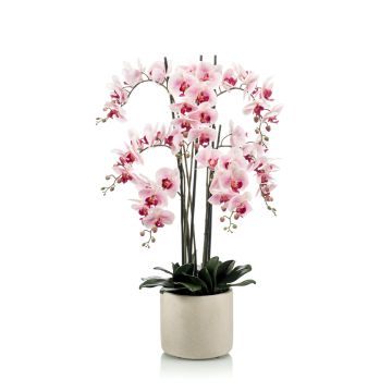 Orchidée artificielle Phalaenopsis CECILE, pot en céramique, rose-rose fuchsia, 100cm