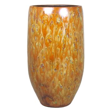 Vase décoratif en céramique ELIEL, moucheté, orange-jaune, 35cm, Ø18cm