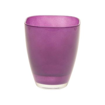 Vase à fleurs YULE, verre, violet foncé, 17x13,5x13,5cm