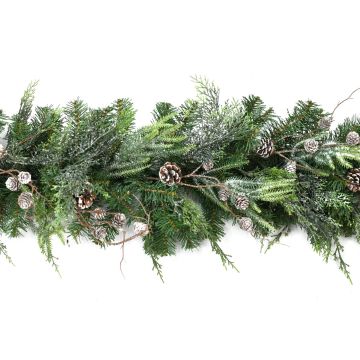 Guirlande de sapin artificielle STOCKTON, vert, recouvert de neige, 180cm, Ø35cm