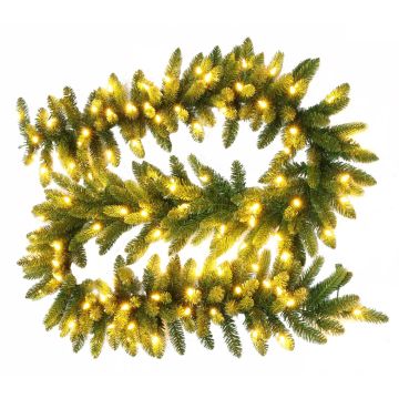 Guirlande de sapin artificielle AMARILLO, vert, LEDs, 275cm, Ø30cm