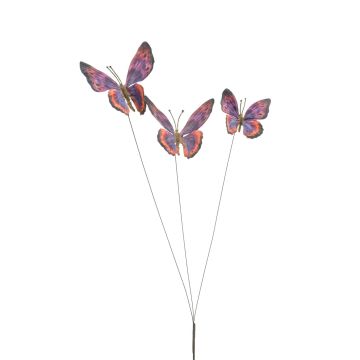 Papillons artificiels TARANEH, piquet, orange-lilas, 60cm