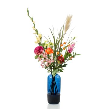 Bouquet de fleurs artificielles FEME, fuchsia-orange, 120cm, Ø60cm