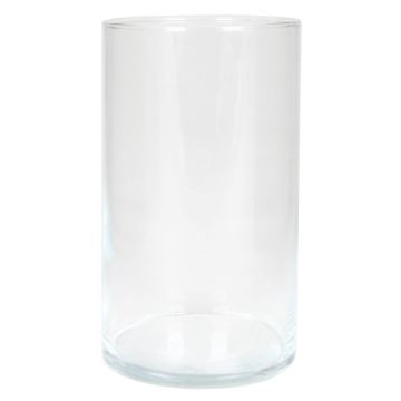 Vase à fleurs cylindrique SANYA OCEAN en verre, transparent, 20cm, Ø11,6cm