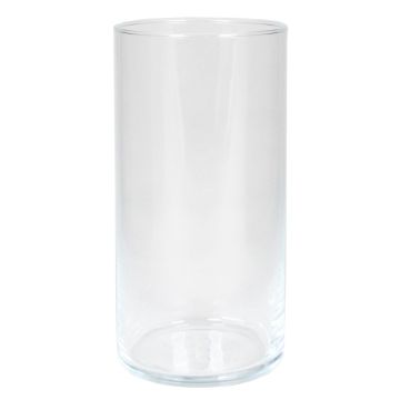 Vase à fleurs cylindrique SANYA OCEAN en verre, transparent, 20cm, Ø10,1cm