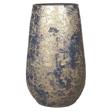 Vase en céramique au style rétro MAGO, aspect balayage, or, 40cm, Ø22cm