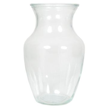 Vase à fleurs en verre CAISSY, transparent, 20cm, Ø12,5cm