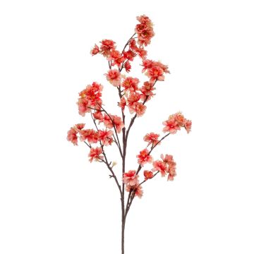 Branche de cerisier artificielle GIMA avec fleurs, corail, 120cm