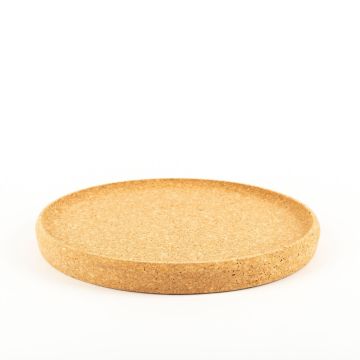 Plateau de service rond en liège aggloméré FUENTES, naturel, 3cm, Ø29cm