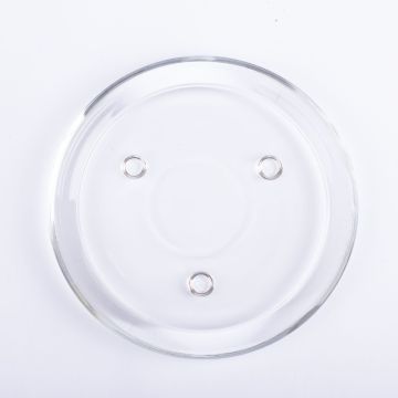 Assiette à bougie ronde VINCENTIA en verre, transparent, Ø14cm