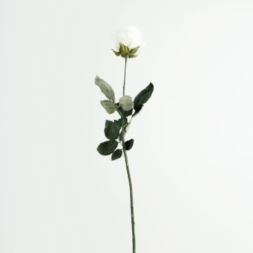 Rose artificielle FREIDA, collection écologique, blanc-lilas, 65cm, Ø7cm