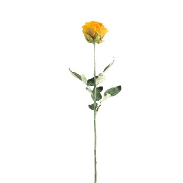 Rose artificielle FREIDA, collection écologique, orange-jaune, 65cm, Ø7cm