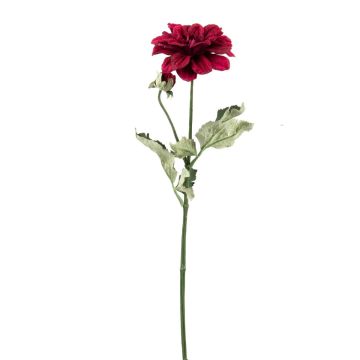 Branche de fleurs artificielle Dahlia GINGER, collection écologique, rose foncé, 60cm, Ø10cm