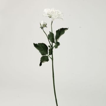 Branche de fleurs artificielle Dahlia GINGER, collection écologique, blanc-lilas, 60cm, Ø10cm